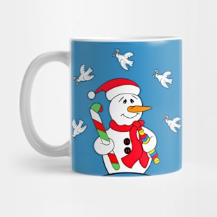 CUTE Snowman Candy Cane Christmas Mug